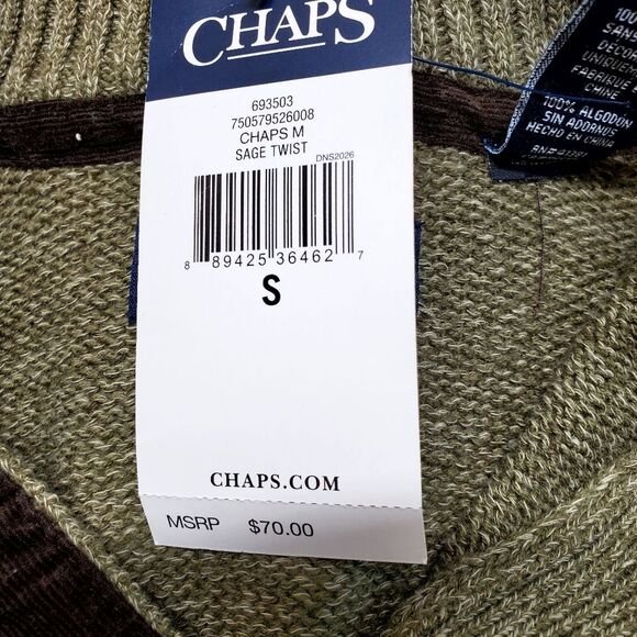 CHAPS Men's Quarter Zip Henley Long Sleeves Sweater in Size S - Picture 9 of 9